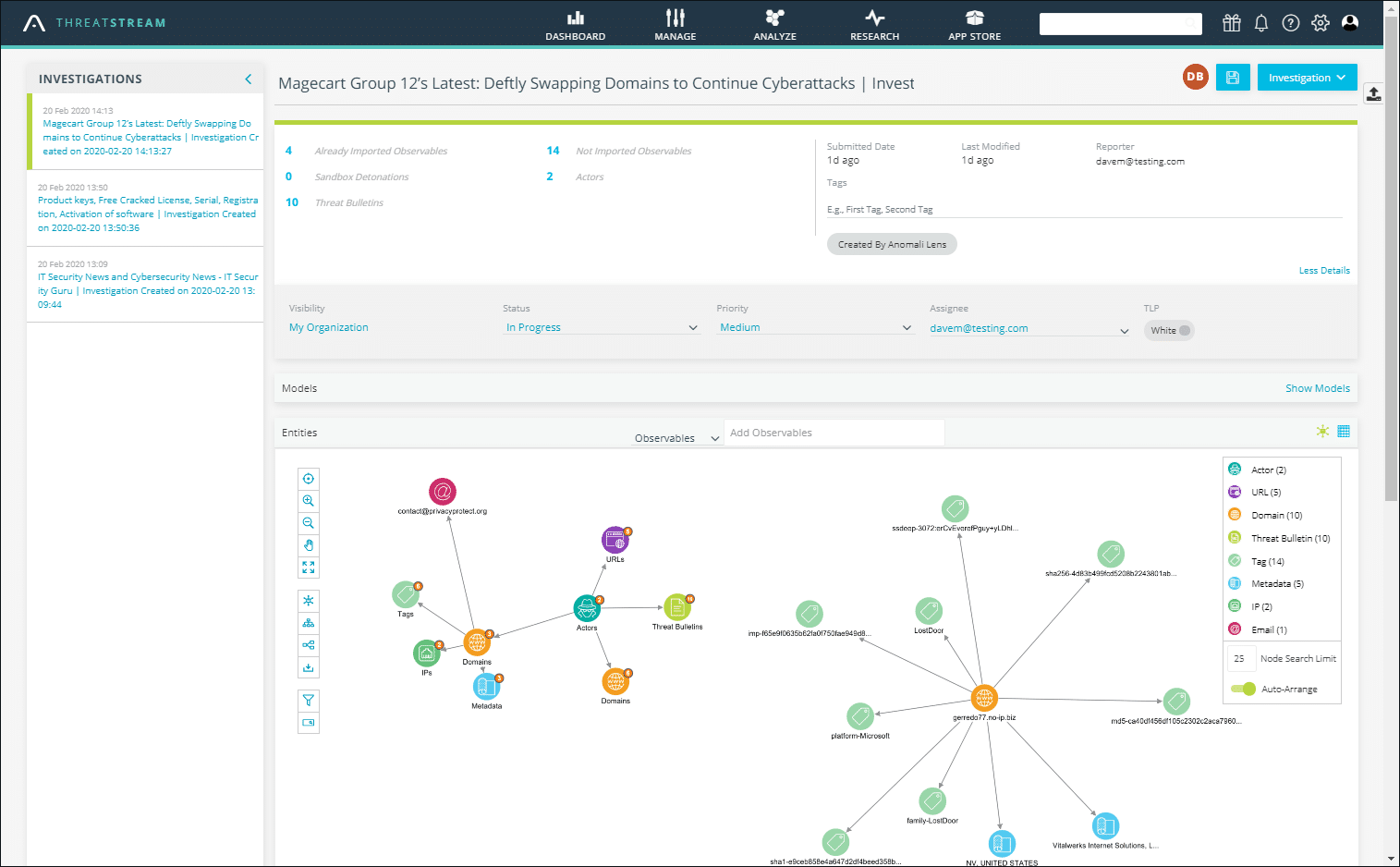 Anomali ThreatStream: Threat Intelligence Product Overview and Insight