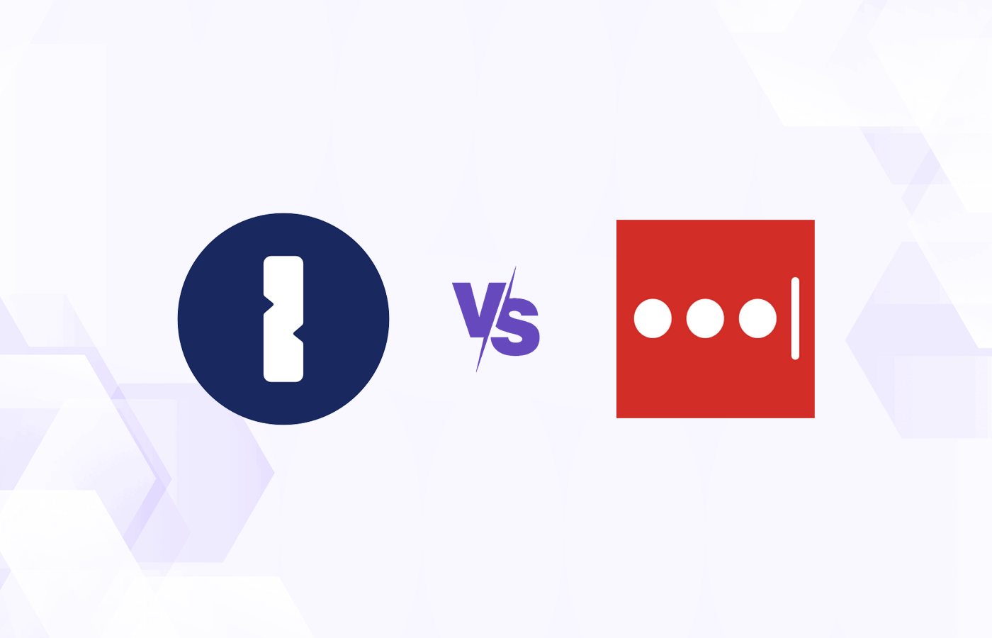 Versus graphic featuring icons of 1Password and LastPass.