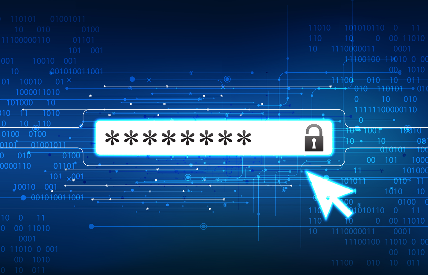 Vector illustration of an encrypted password field.