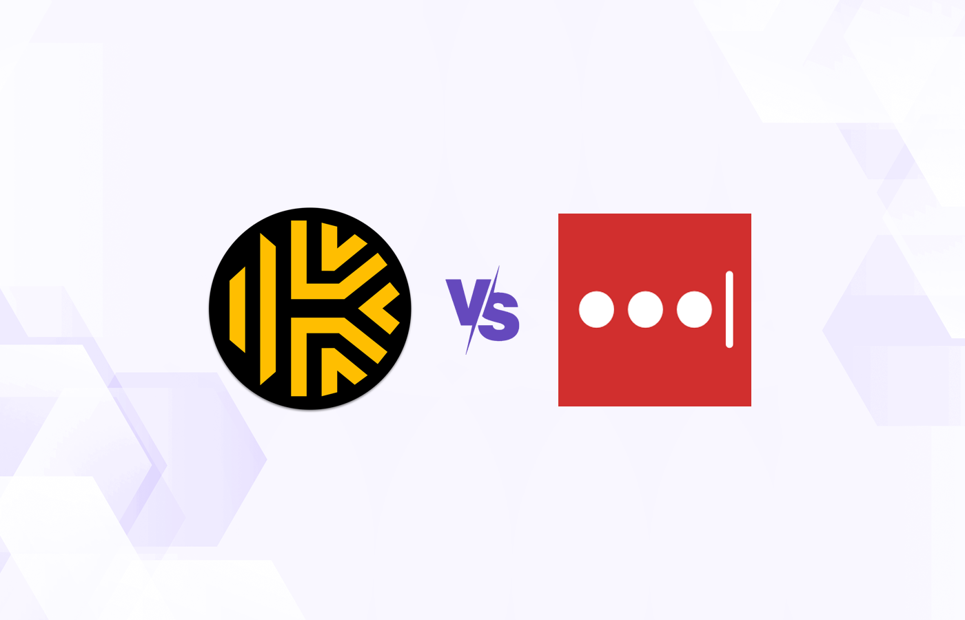 Versus graphic featuring the logos of Keeper and LastPass.