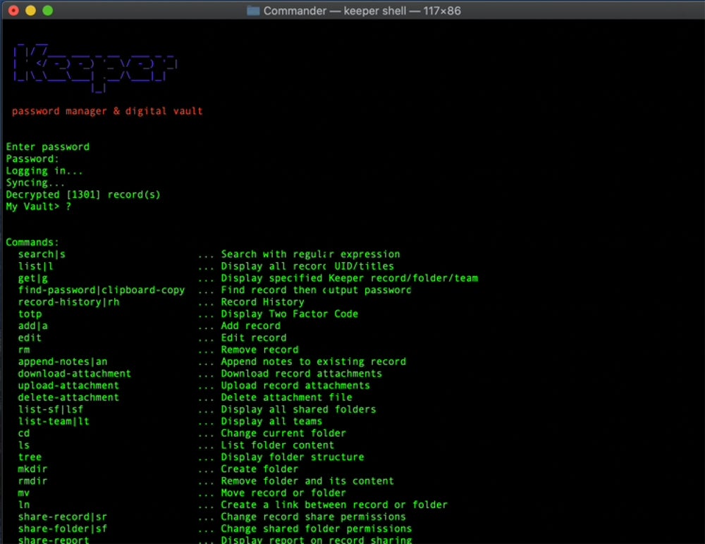 Keeper command line interface.