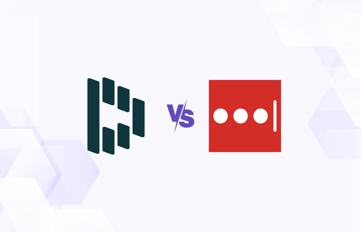 Versus graphic featuring the icons of Dashlane and LastPass.