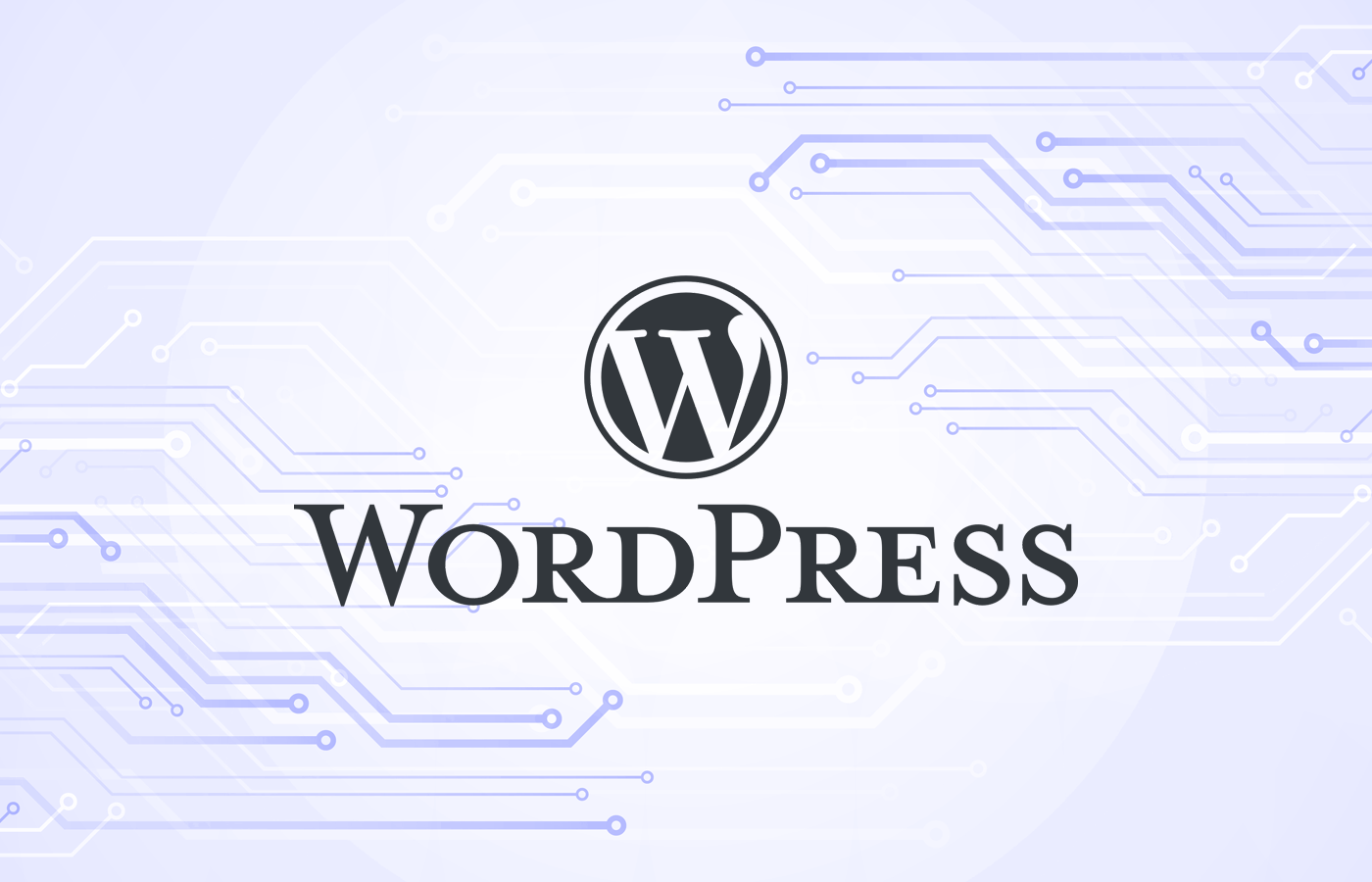 Featured graphic with the logo of WordPress.