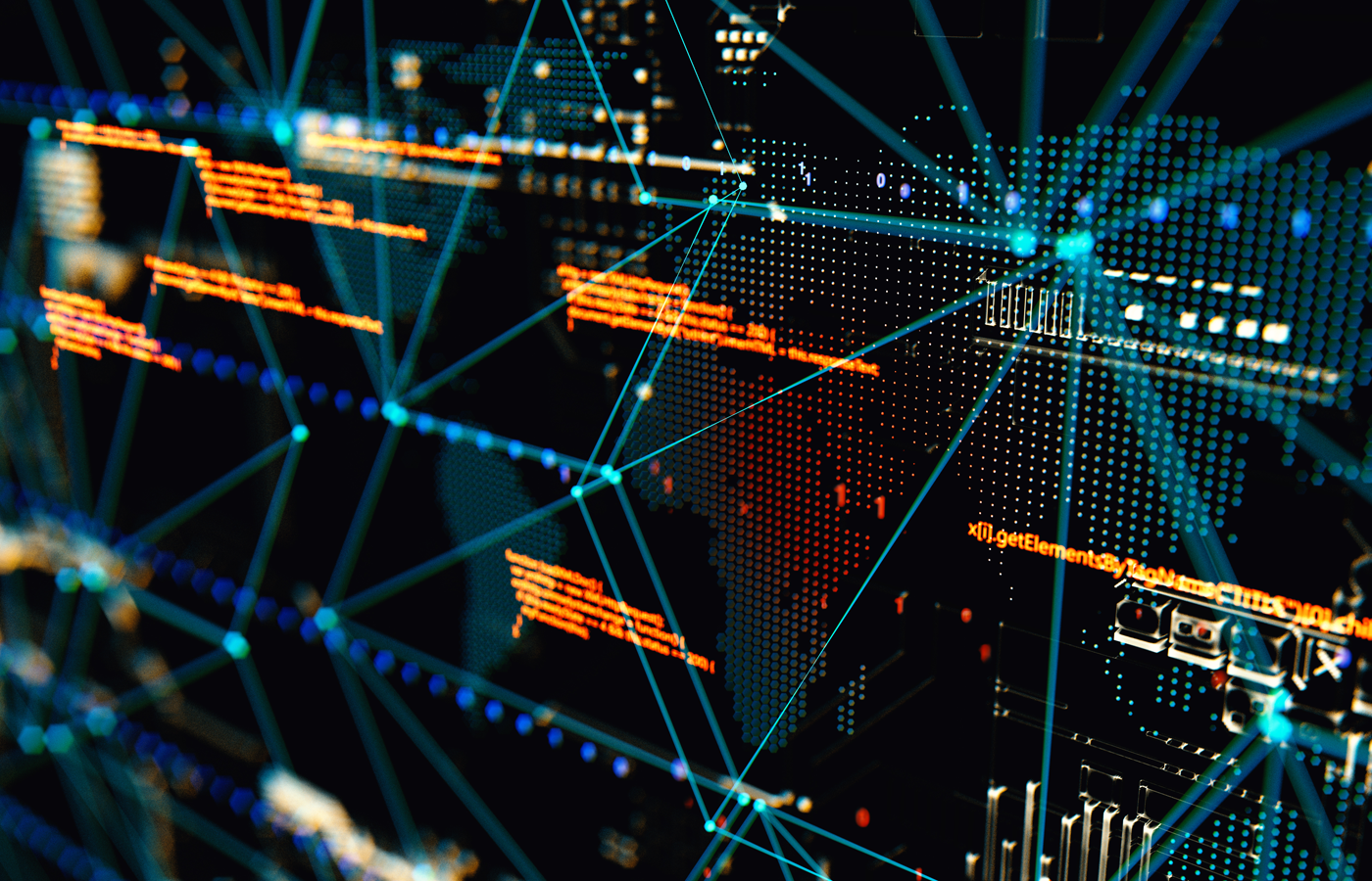 Abstract background concept of cyber security and attack.