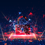 Red virtual lock exploding.