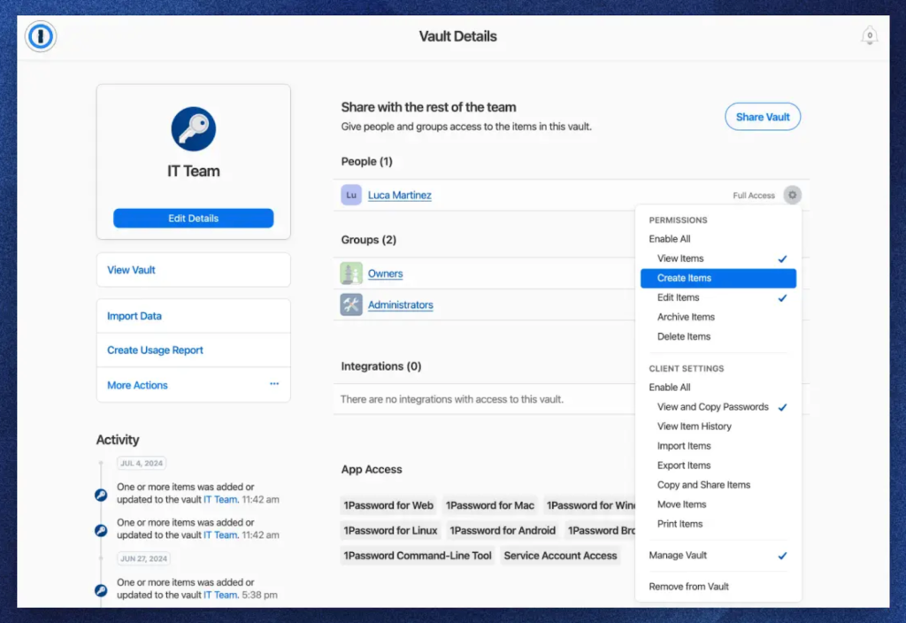 1Password and Bitwarden.