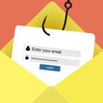 Email fishing cartoon graphic.