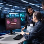 Three staffs trying to solve a case of malware hacking.