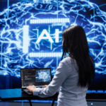Programmer analyzing ai brain models