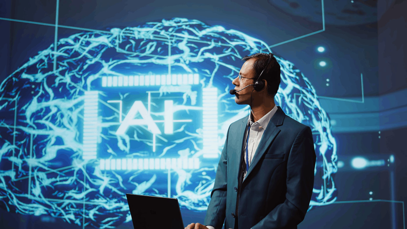 Speaker discussing about AI