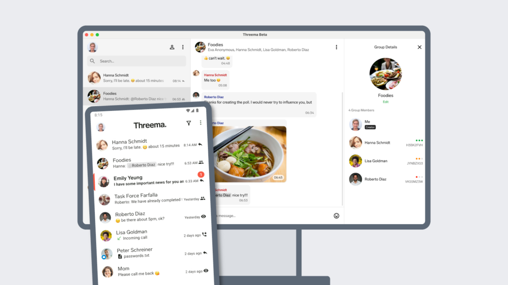 Threema interface.