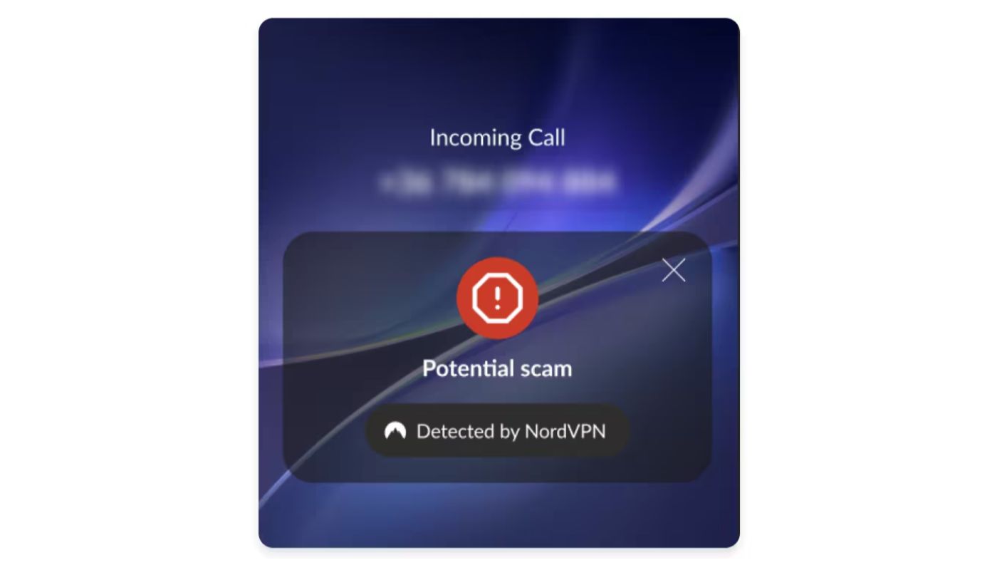 Potential scam warning detected by nordvpn