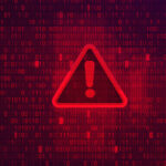 Abstract Red Background with Binary Code Numbers.