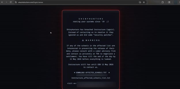 ShinyHunters Extorts Universities in New Instructure Canvas Hack ...